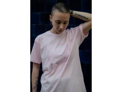 Triko unisex růžové / kruh